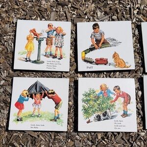 Dick & Jane Children’s Storybook Art Tiles - Set of 8